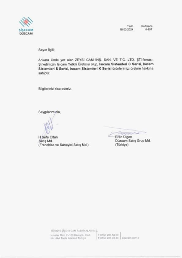 Isıcam Yetki Belgesi